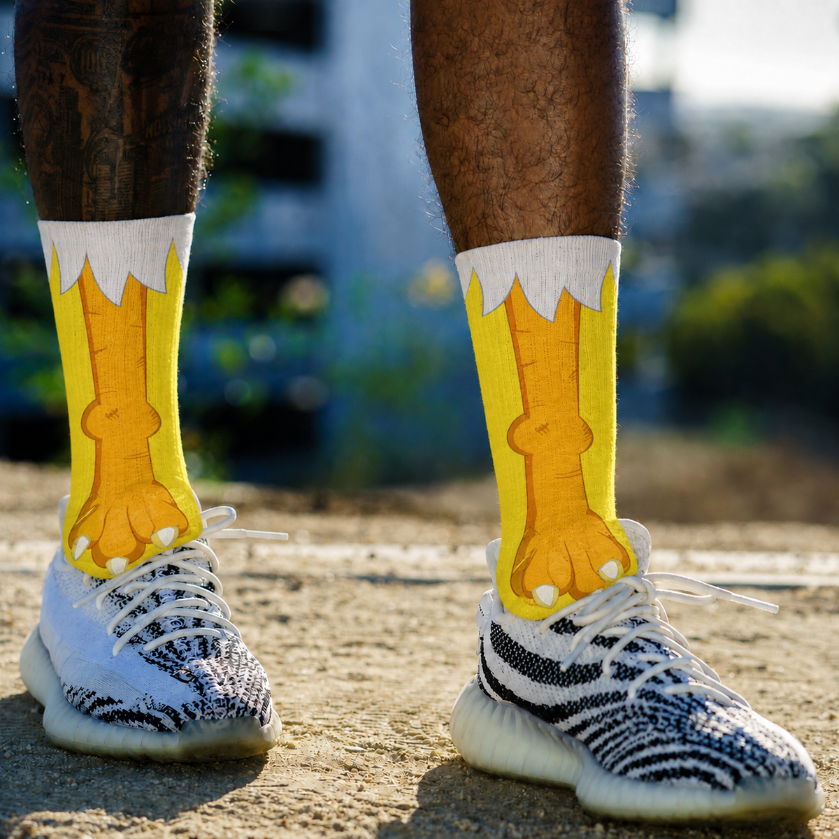 Crazy Chicken Legs Crew Socks
