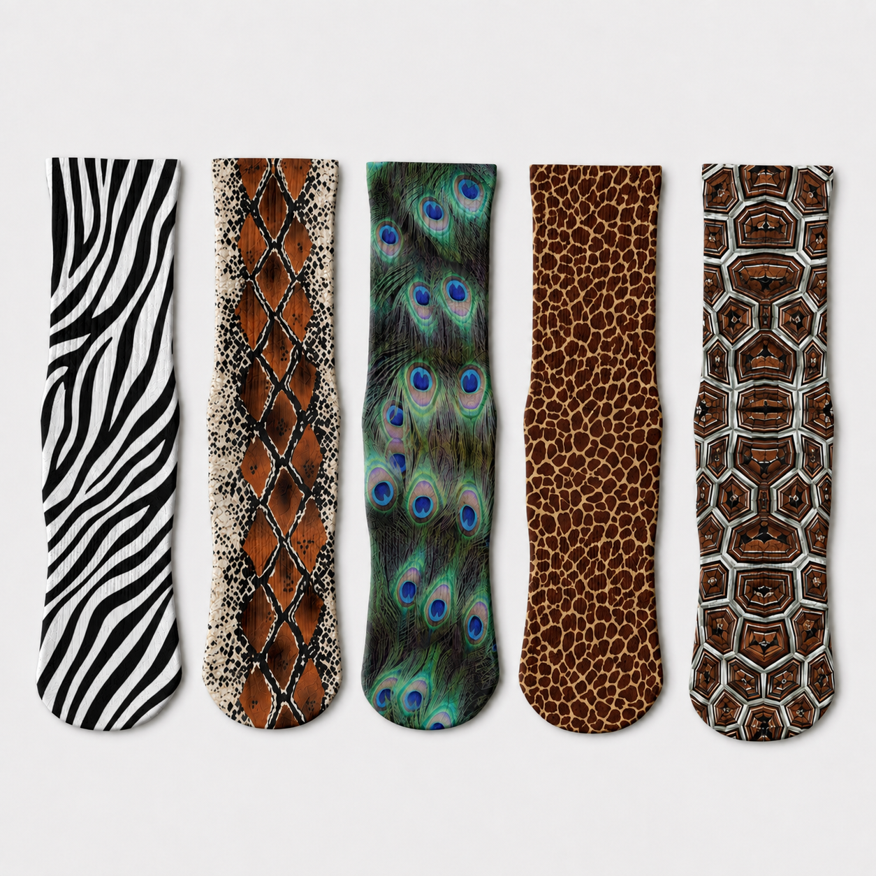 Animal Print Crew Socks (5 Pairs)