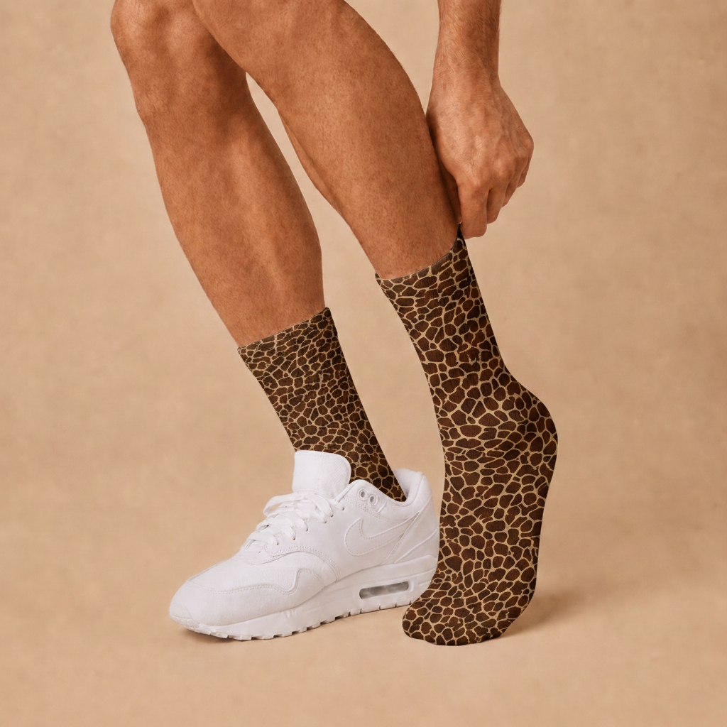 Leopard Print Crew Socks