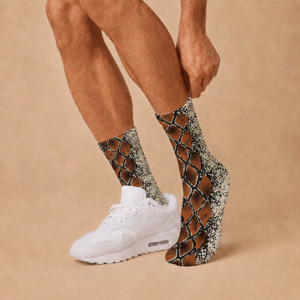 Snake Skin Print Socks