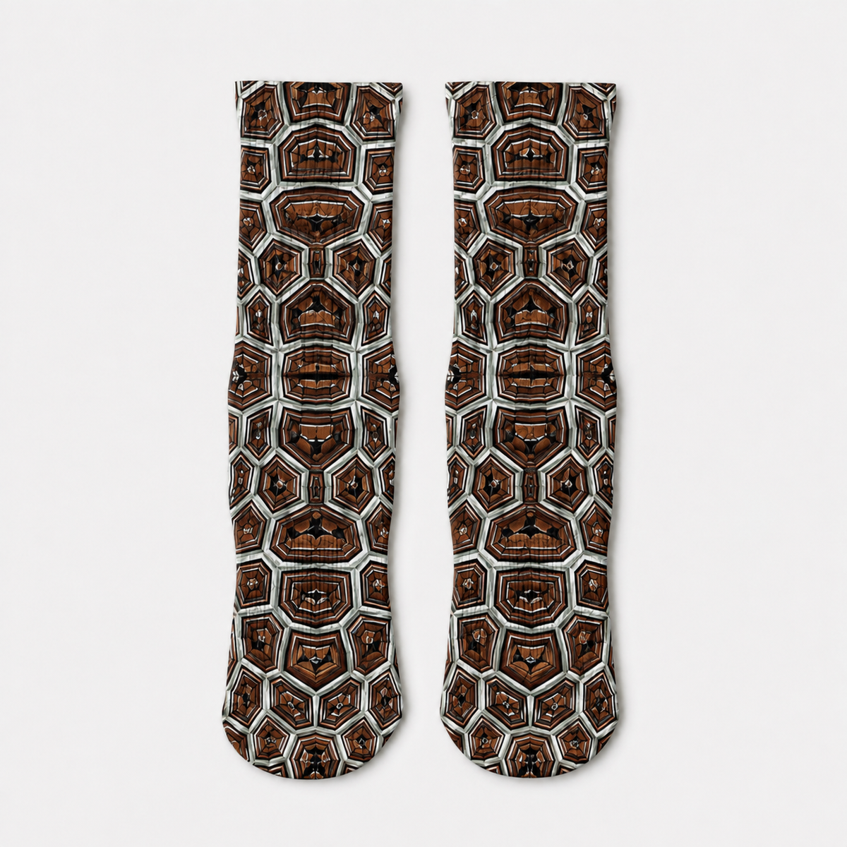 Turtle Shell Print Crew Socks