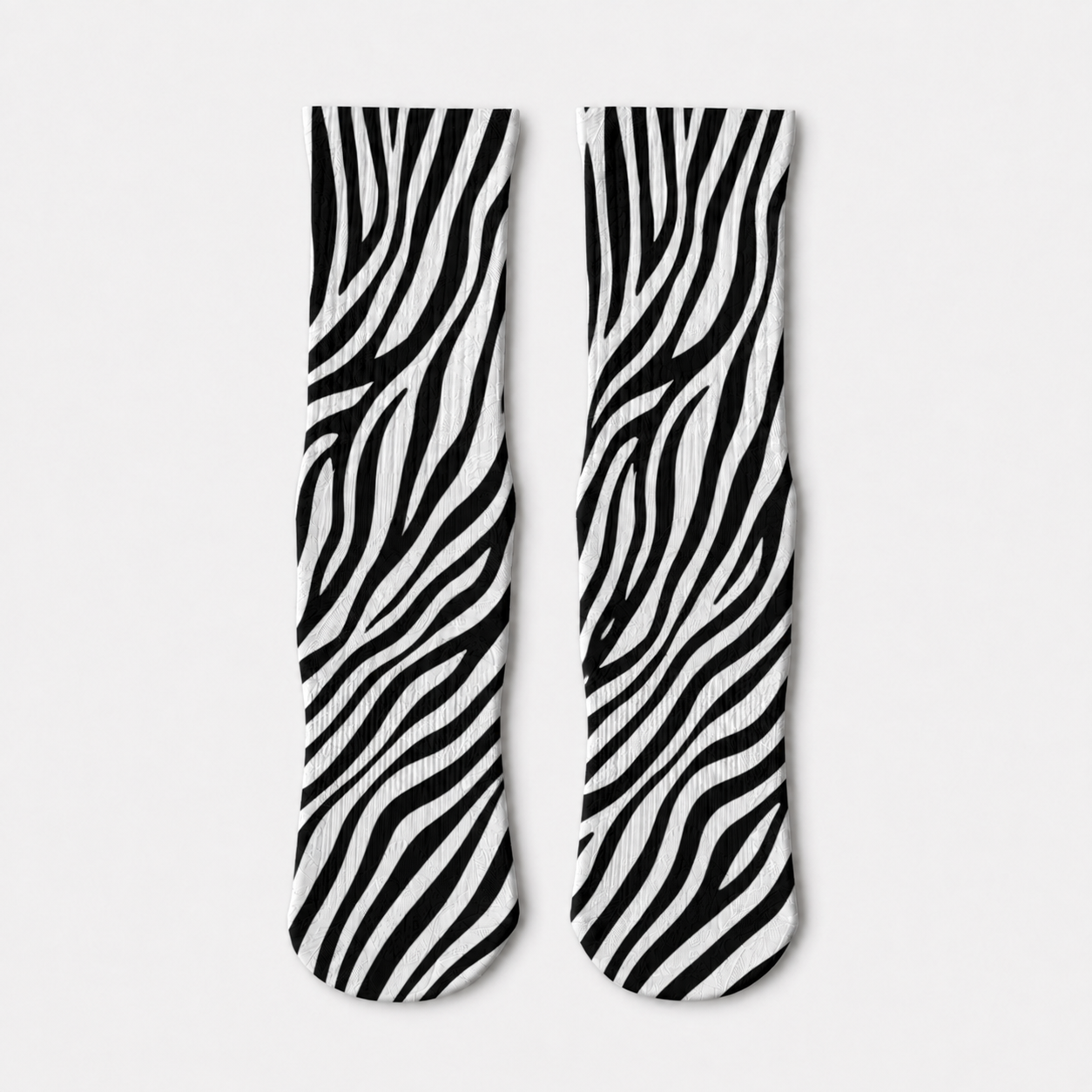 Zebra Stripe Animal Print Crew Socks
