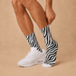 Zebra Stripe Animal Print Crew Socks