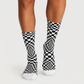 Illusion Checkerboard Black and White socks
