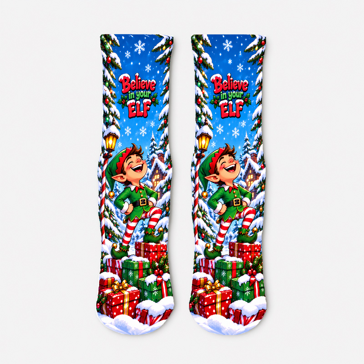 Christmas 54 Believe In Your Elf socks