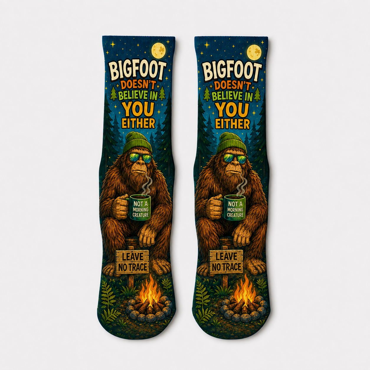 Bigfoot Doesnt Believe socks