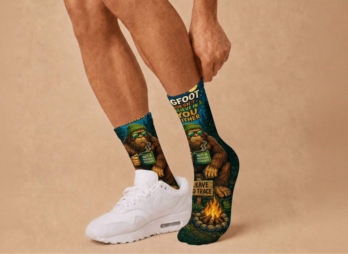 Bigfoot Doesnt Believe socks