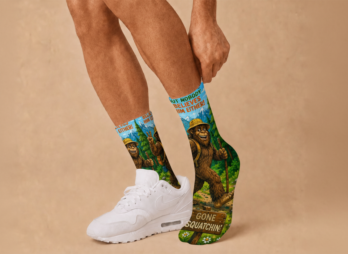 Bigfoot Saw Me socks