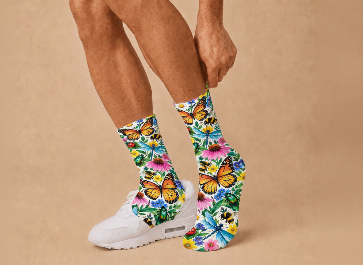 Insects Butterfly Meadow socks