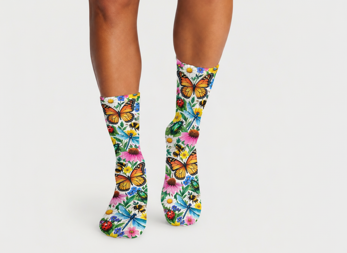 Insects Butterfly Meadow socks