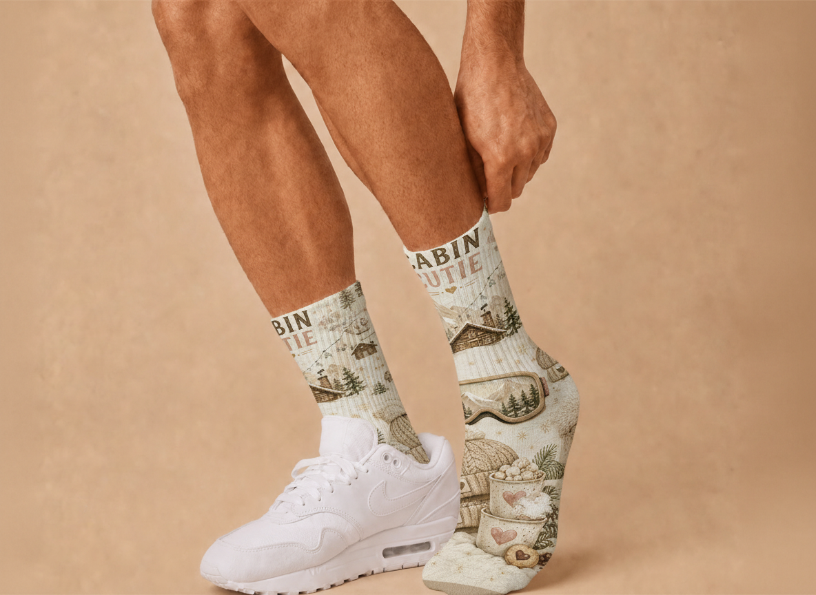 Cozy Cabin Cutie socks
