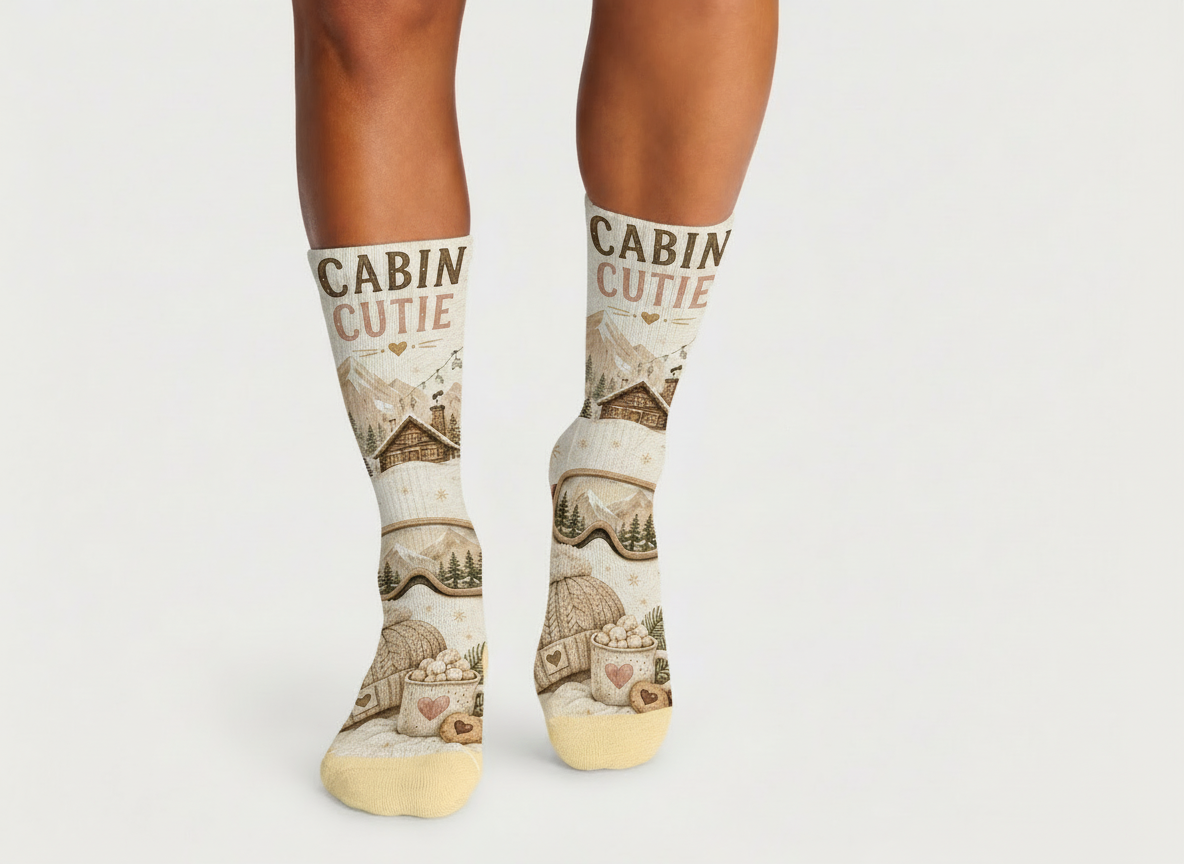 Cozy Cabin Cutie socks