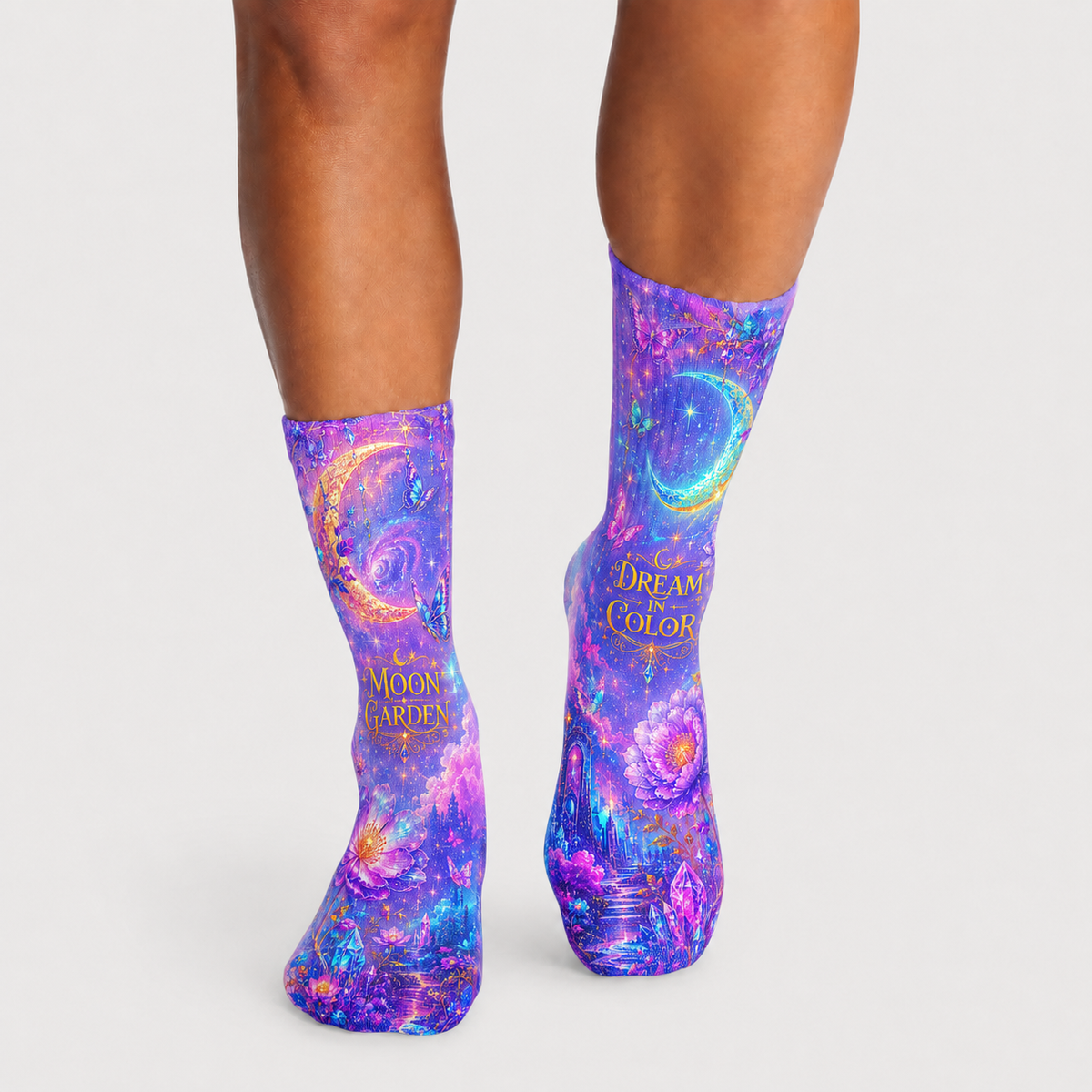 Celestial Moon Garden socks