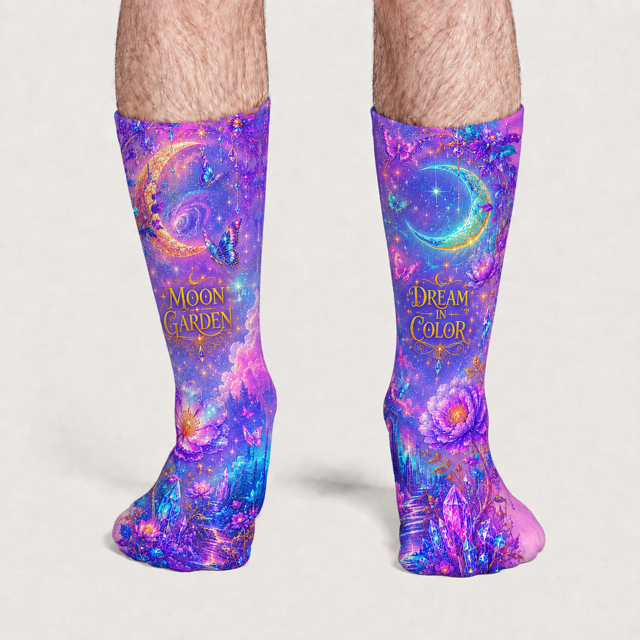 Celestial Moon Garden socks