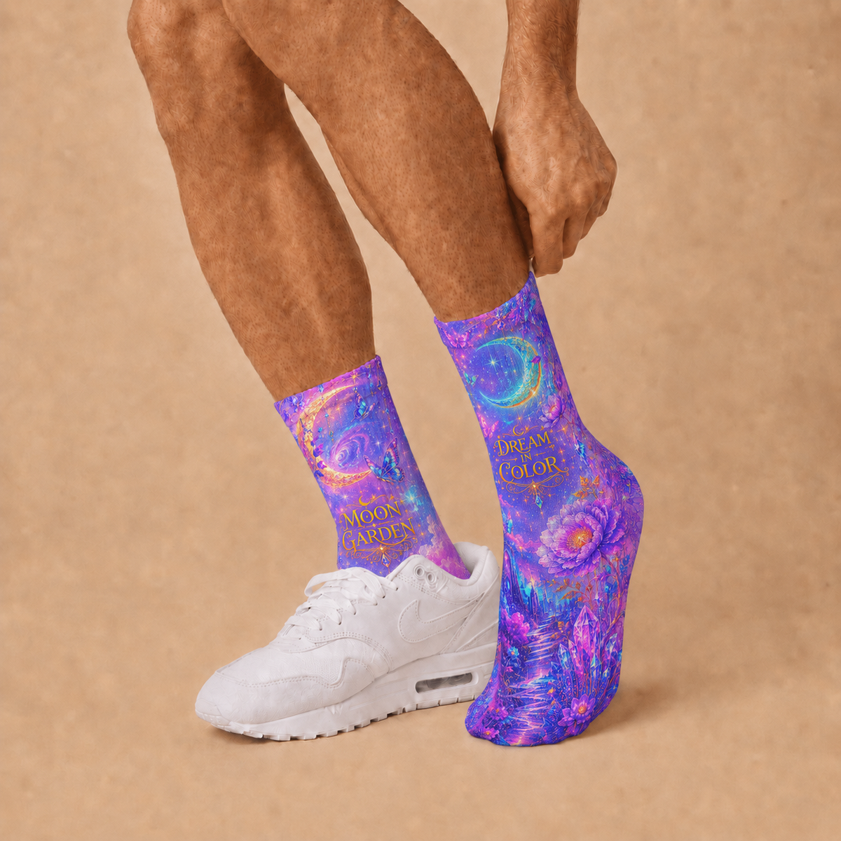 Celestial Moon Garden socks