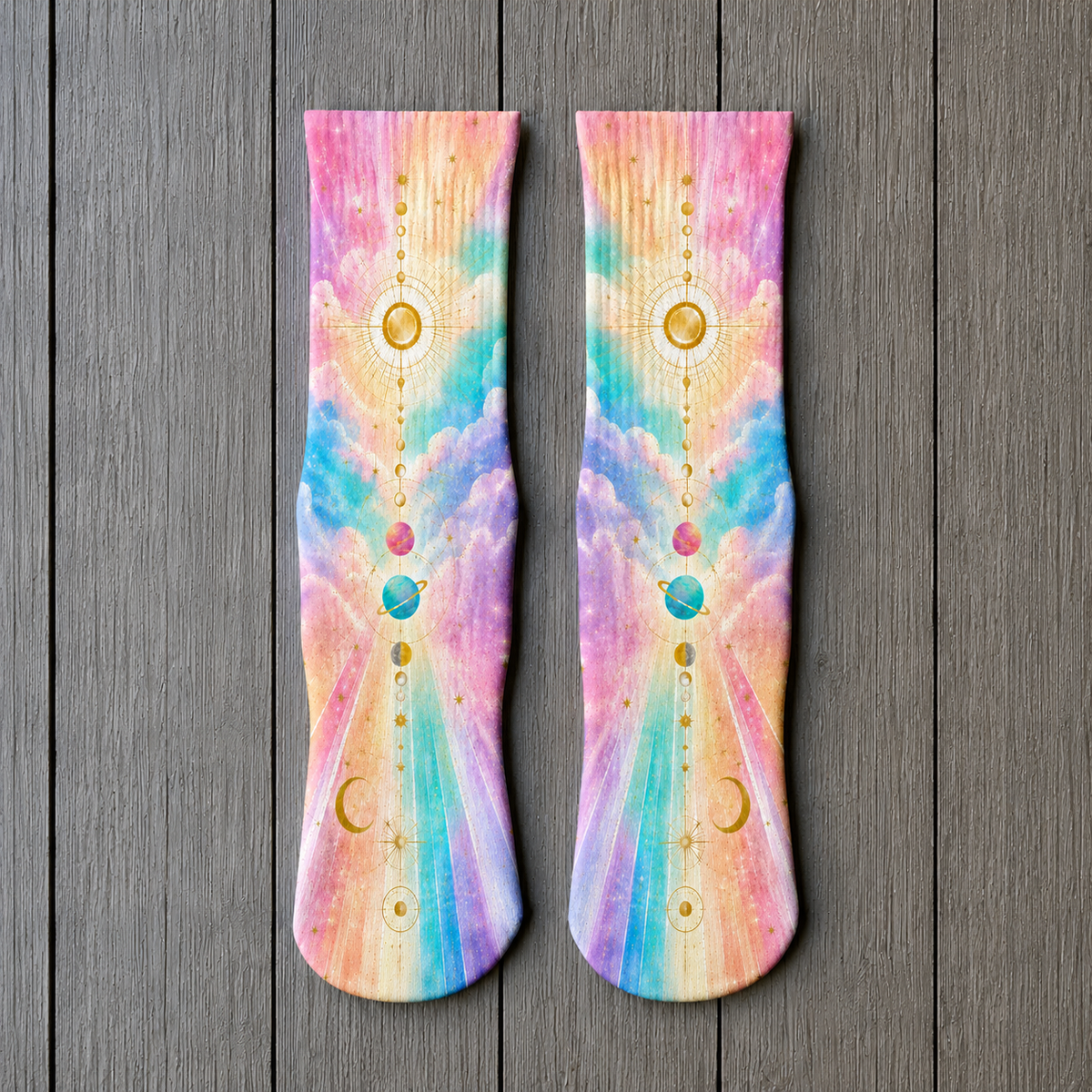Celestial Pastel Universe socks