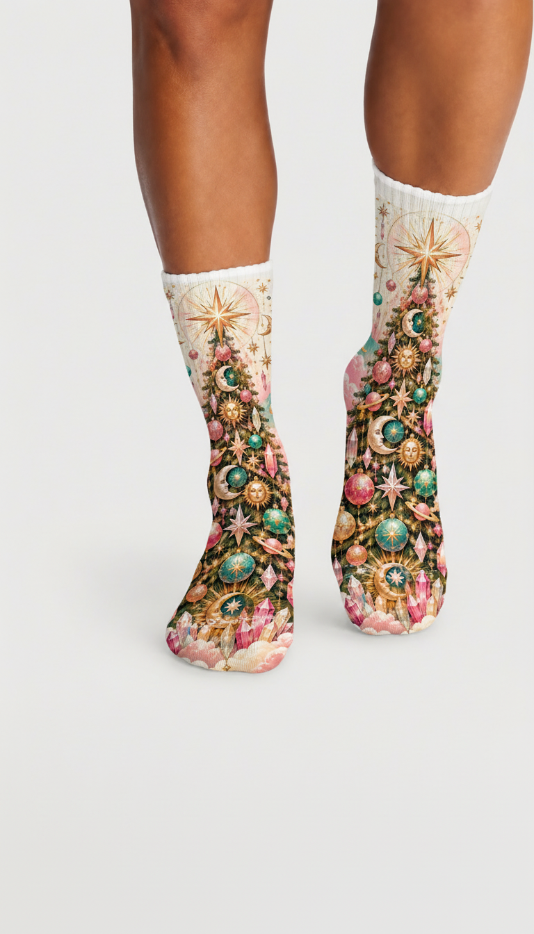 Christmas 5 Celestial Trees socks