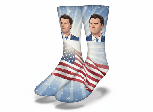 Charlie Kirk 2 flag socks