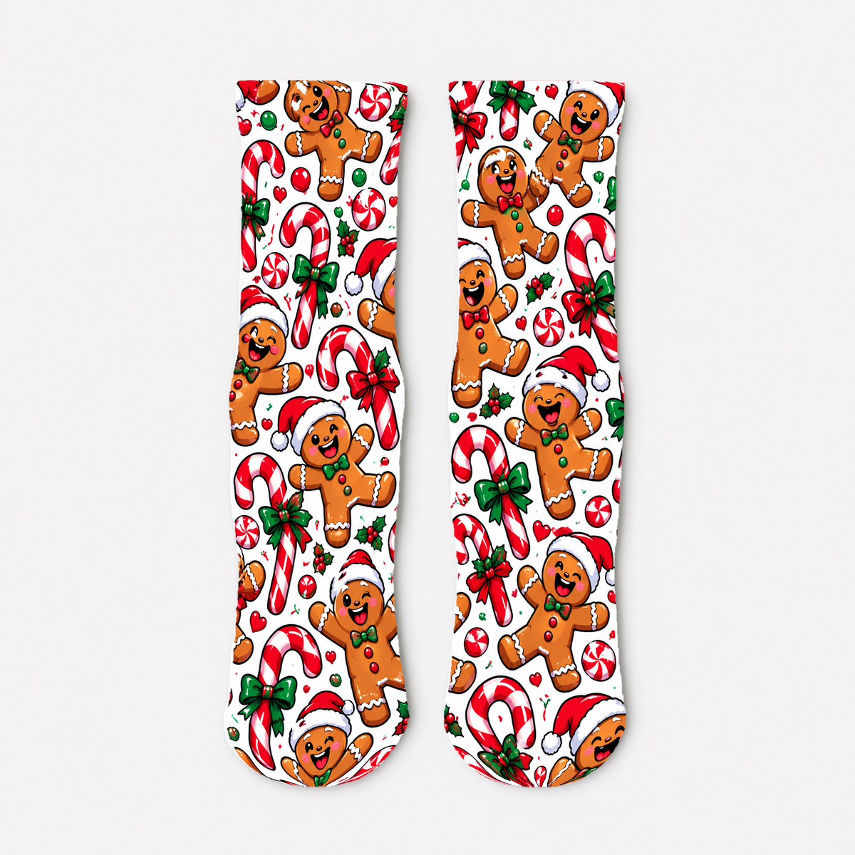 Christmas 49  Gingerbread and Candy Cane  socks