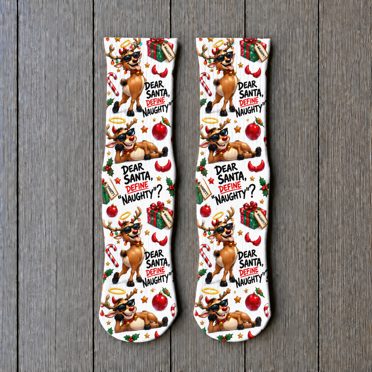 Christmas Define Naughty socks