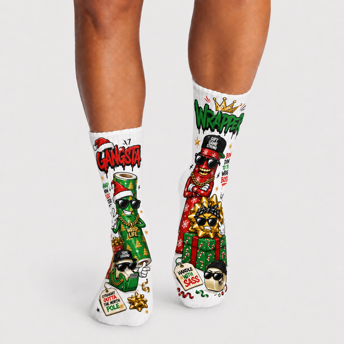 Christmas Gangsta Wrapper socks