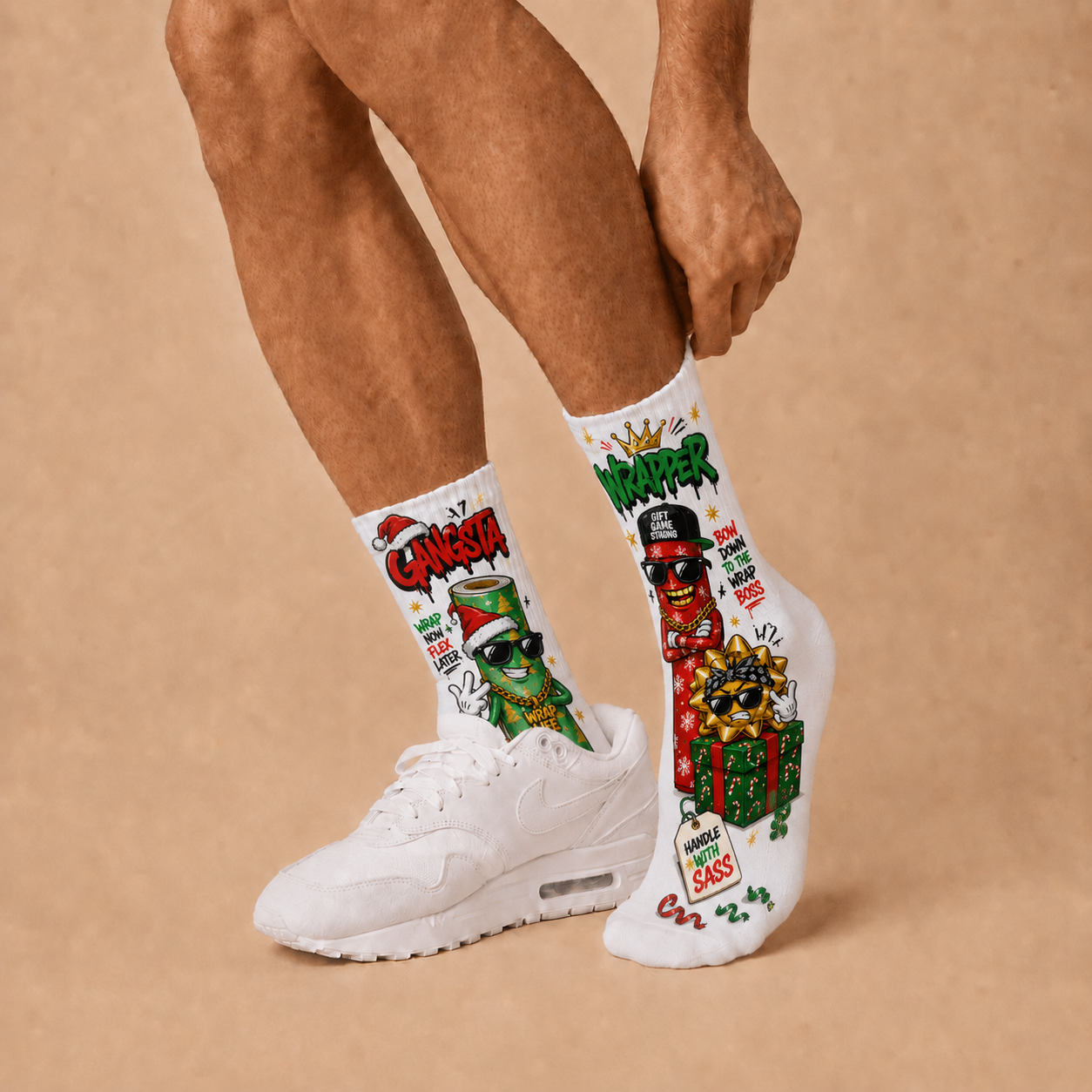 Christmas Gangsta Wrapper socks