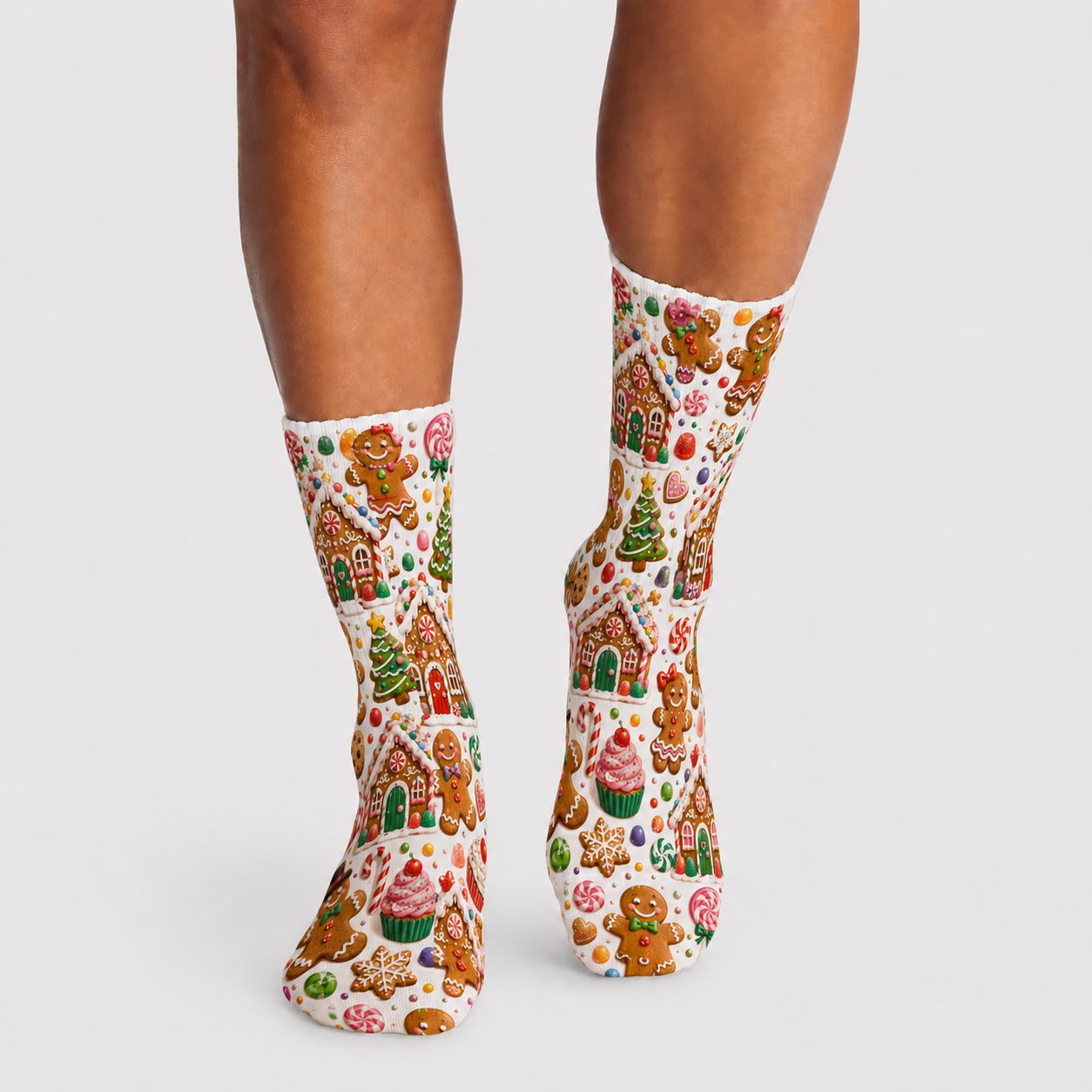 Christmas Gingerbread Family socks