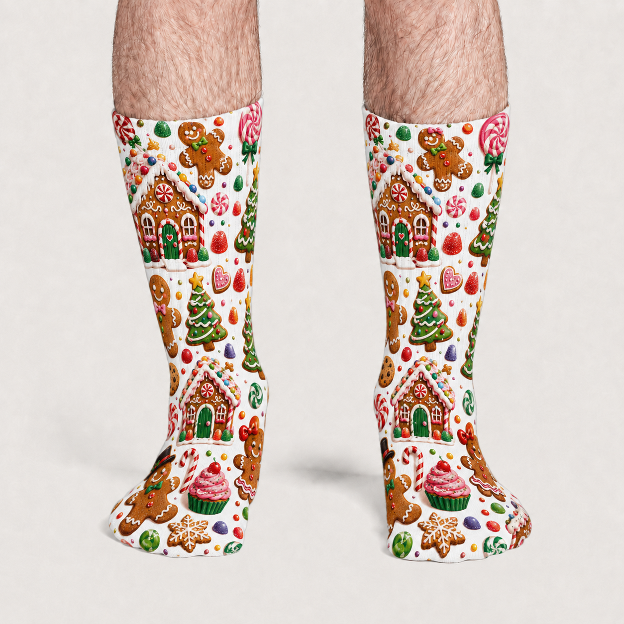 Christmas Gingerbread Family socks