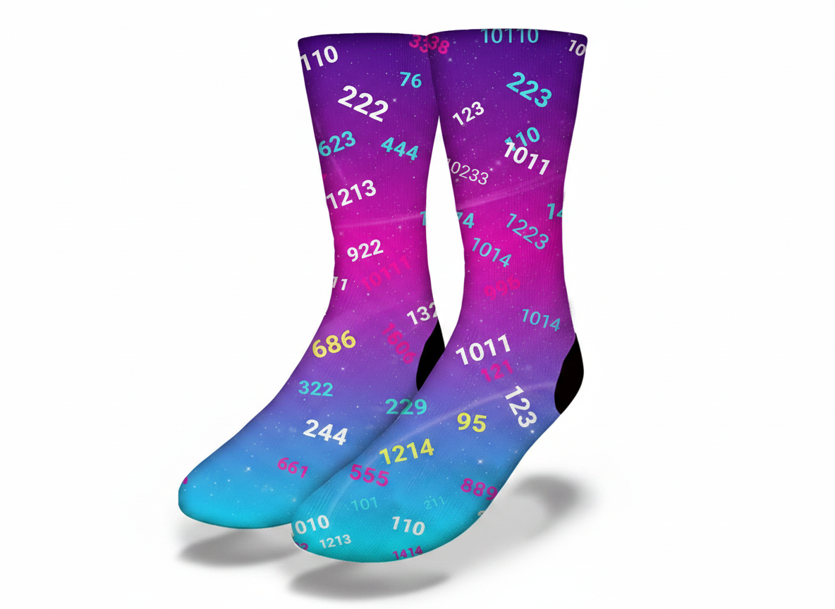 Cosmic Number Rush Socks