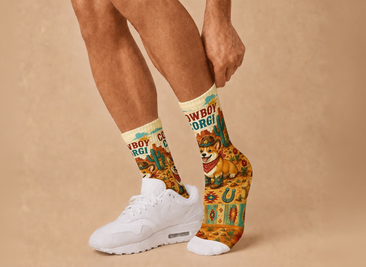 Pets Cowboy Corgi socks