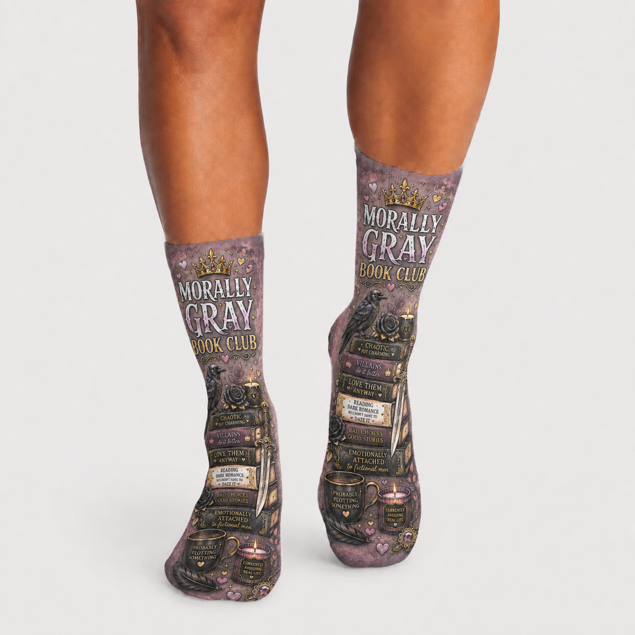Cozy Book Morally Gray Club socks