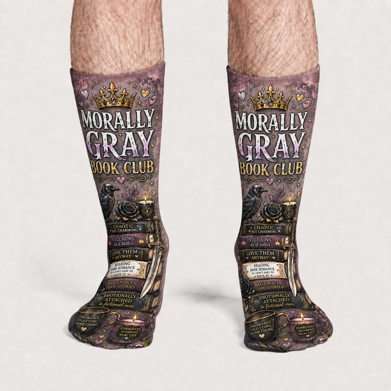 Cozy Book Morally Gray Club socks