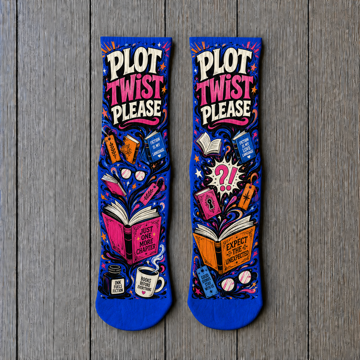 Cozy Book Plot Twist socks