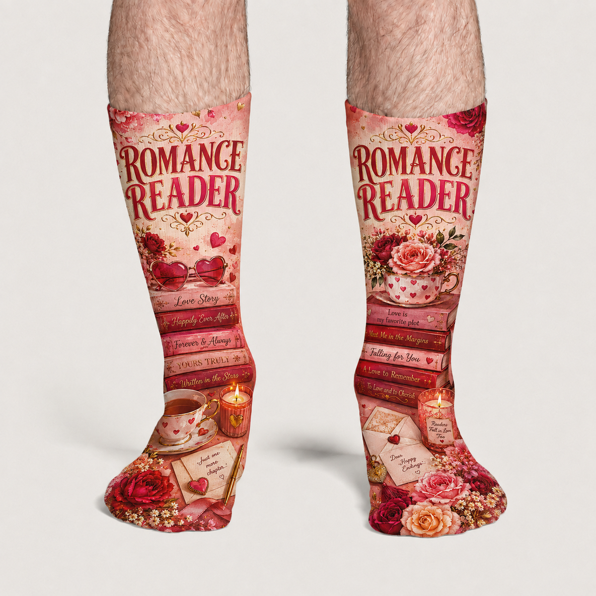 Cozy Book Romance Reader socks