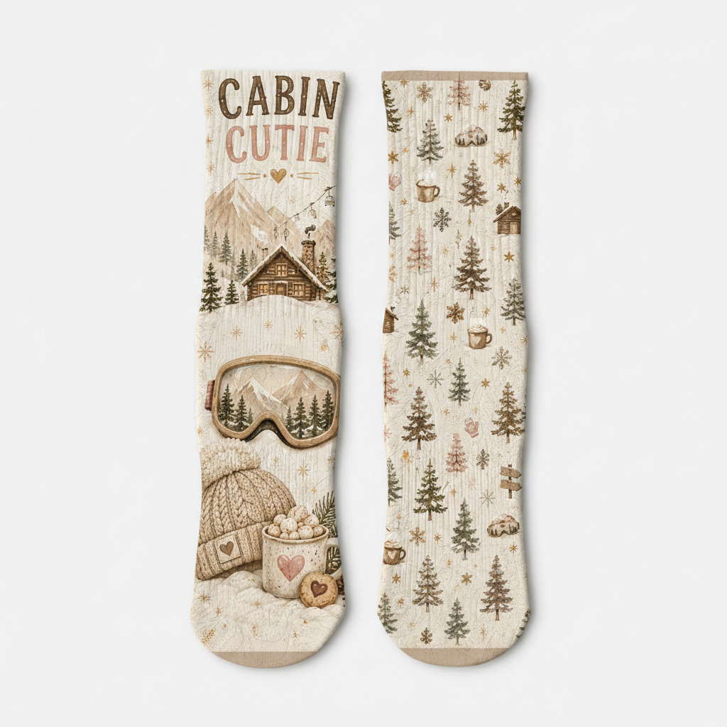 Cozy Cabin Cutie socks