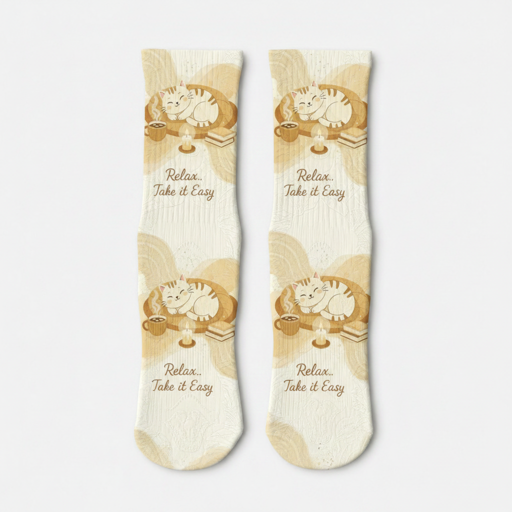 Cozy Take It Easy Cat socks