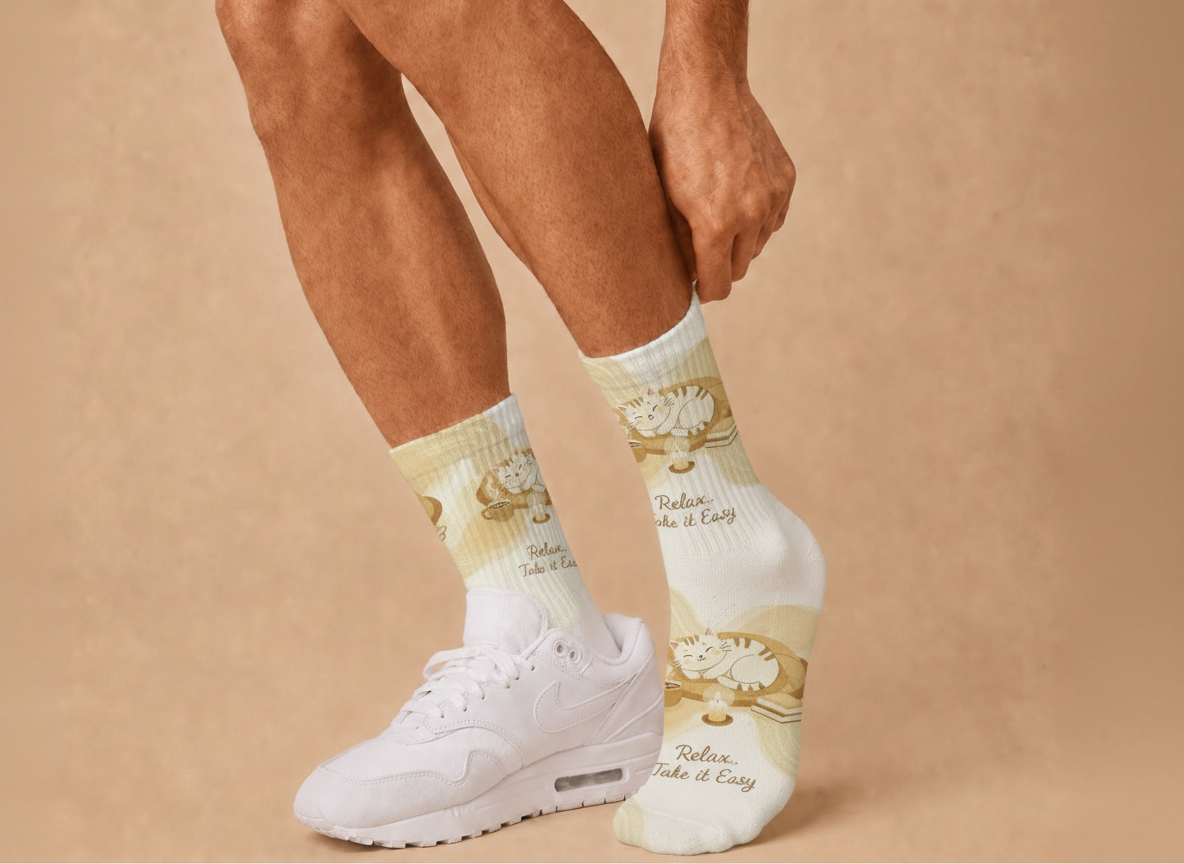 Cozy Take It Easy Cat socks