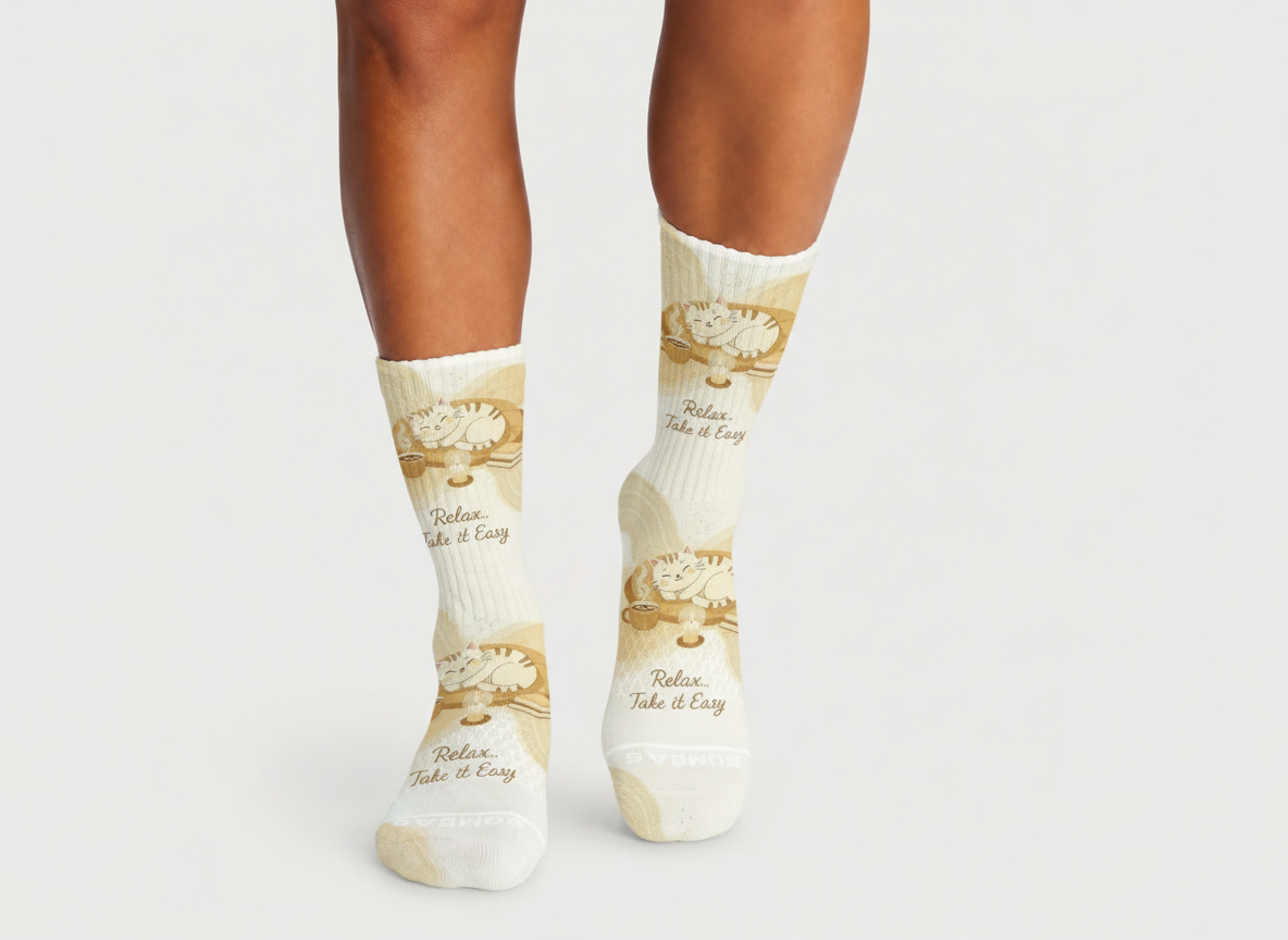 Cozy Take It Easy Cat socks