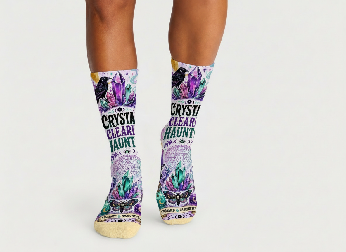 Mystical Crystal Clearly Haunted socks