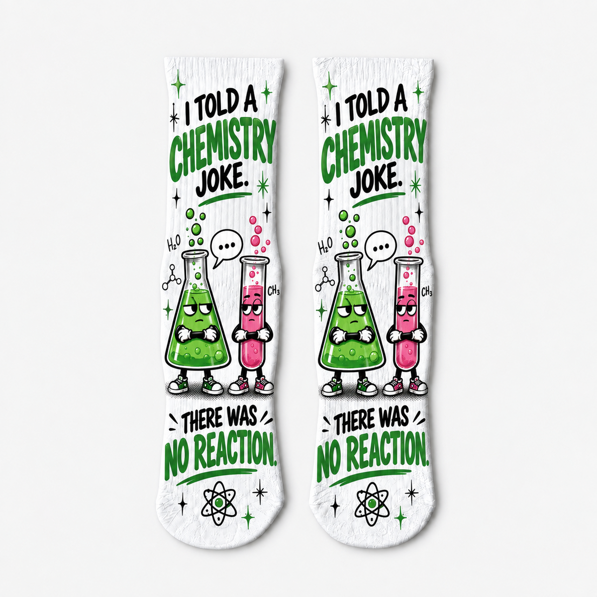 Dad Jokes Chemistry No Reaction socks