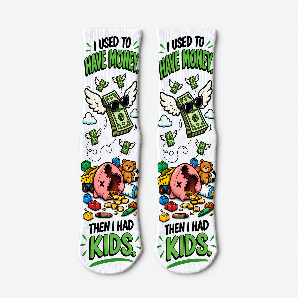 Dad Jokes I Had Money Then Kids socks