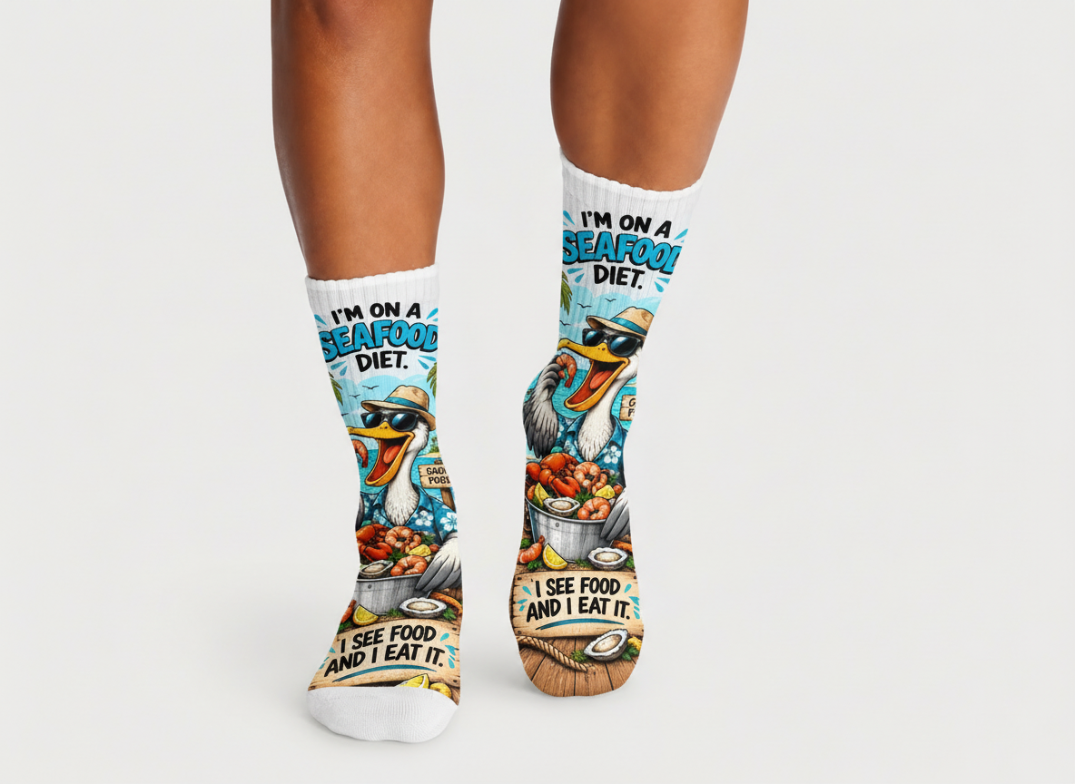 Dad Jokes Seafood Diet socks