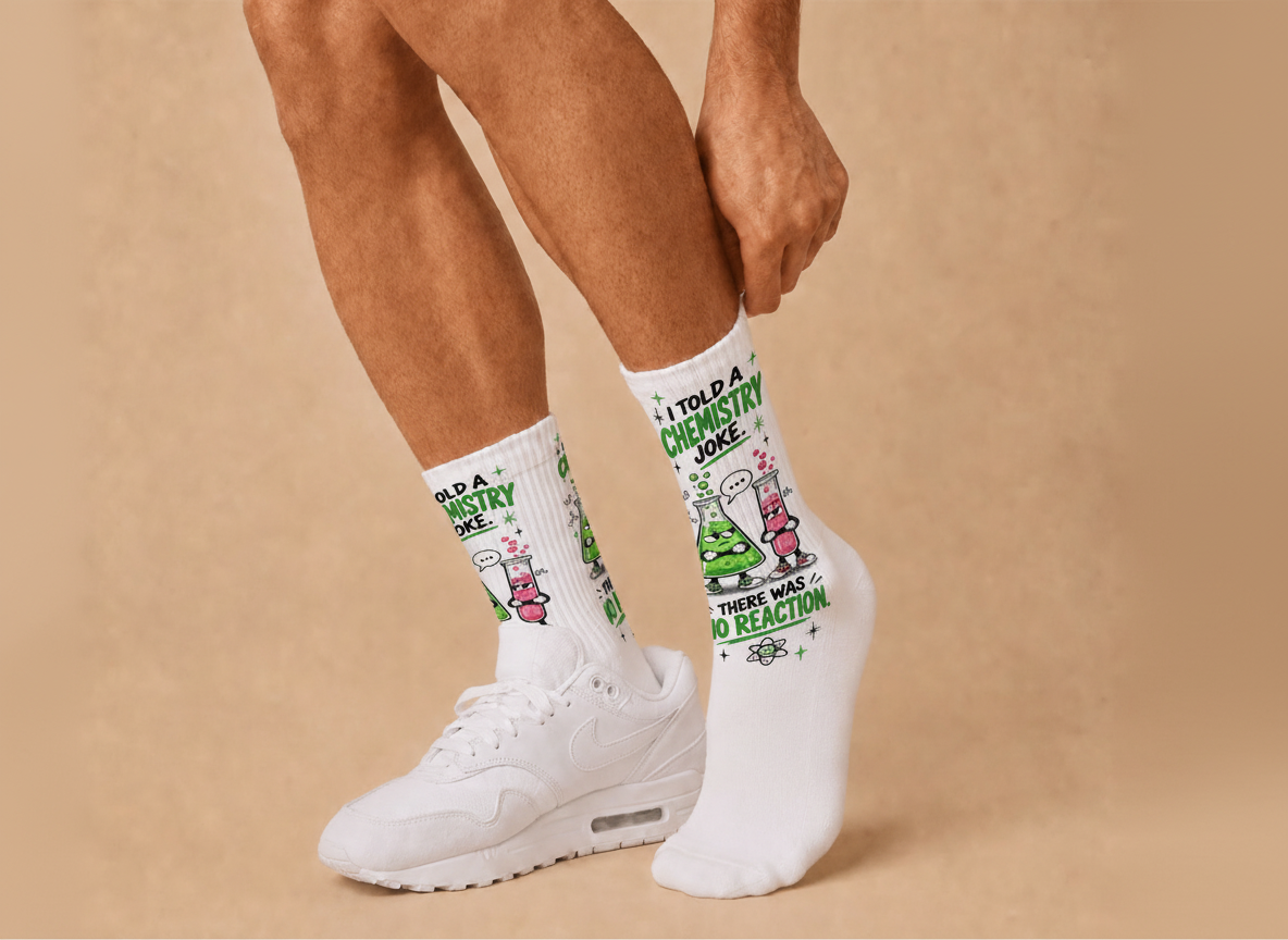 Dad Jokes Chemistry No Reaction socks