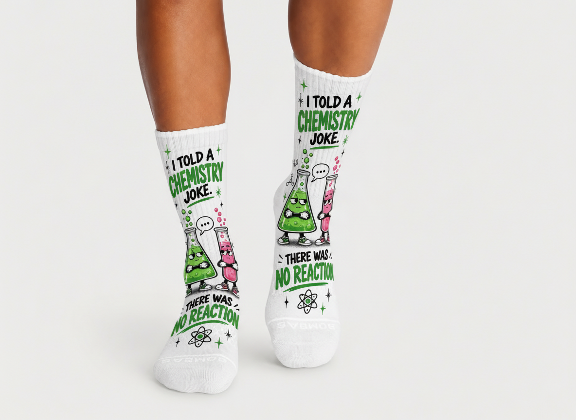 Dad Jokes Chemistry No Reaction socks