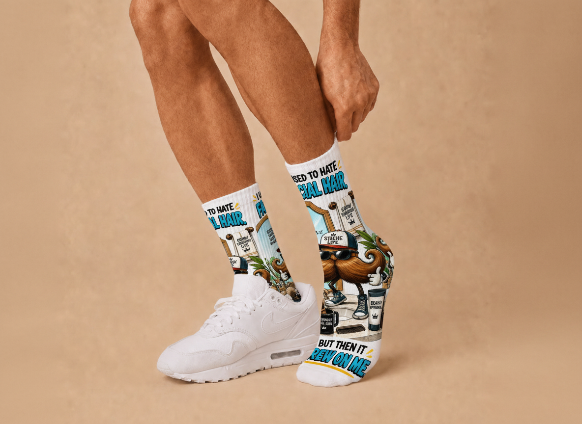 Dad Jokes Facial Hair Grew On Me socks