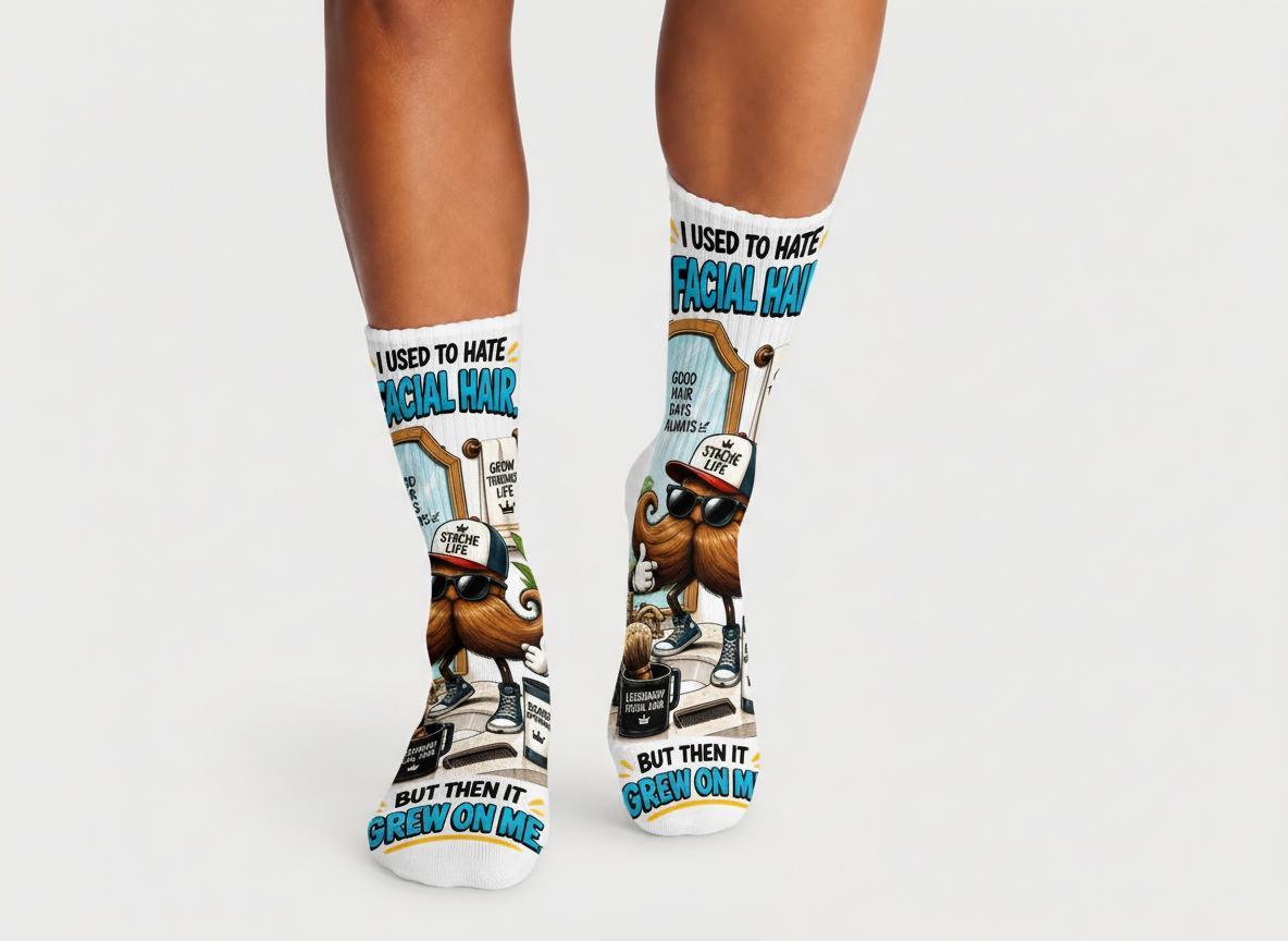 Dad Jokes Facial Hair Grew On Me socks