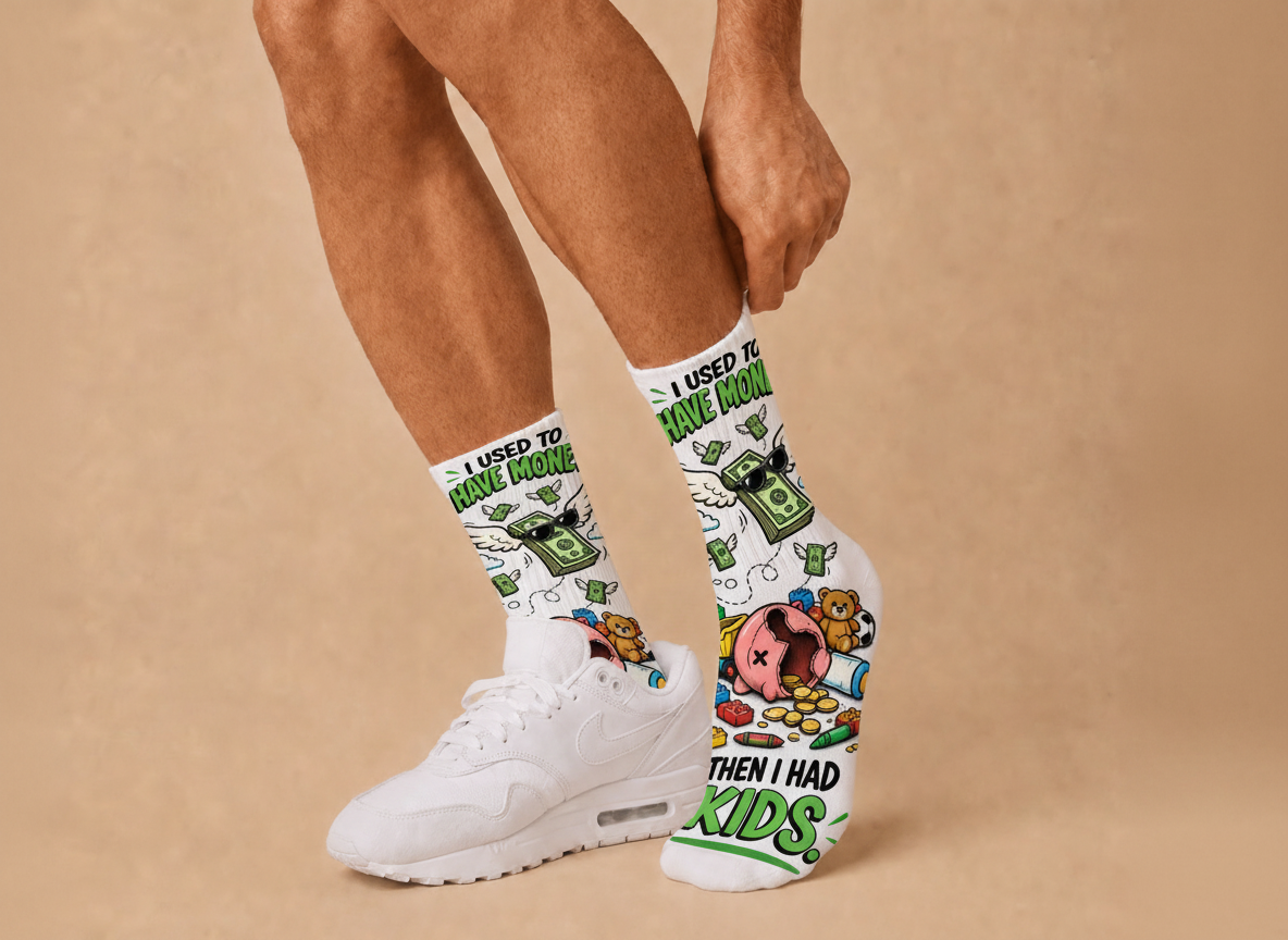 Dad Jokes I Had Money Then Kids socks
