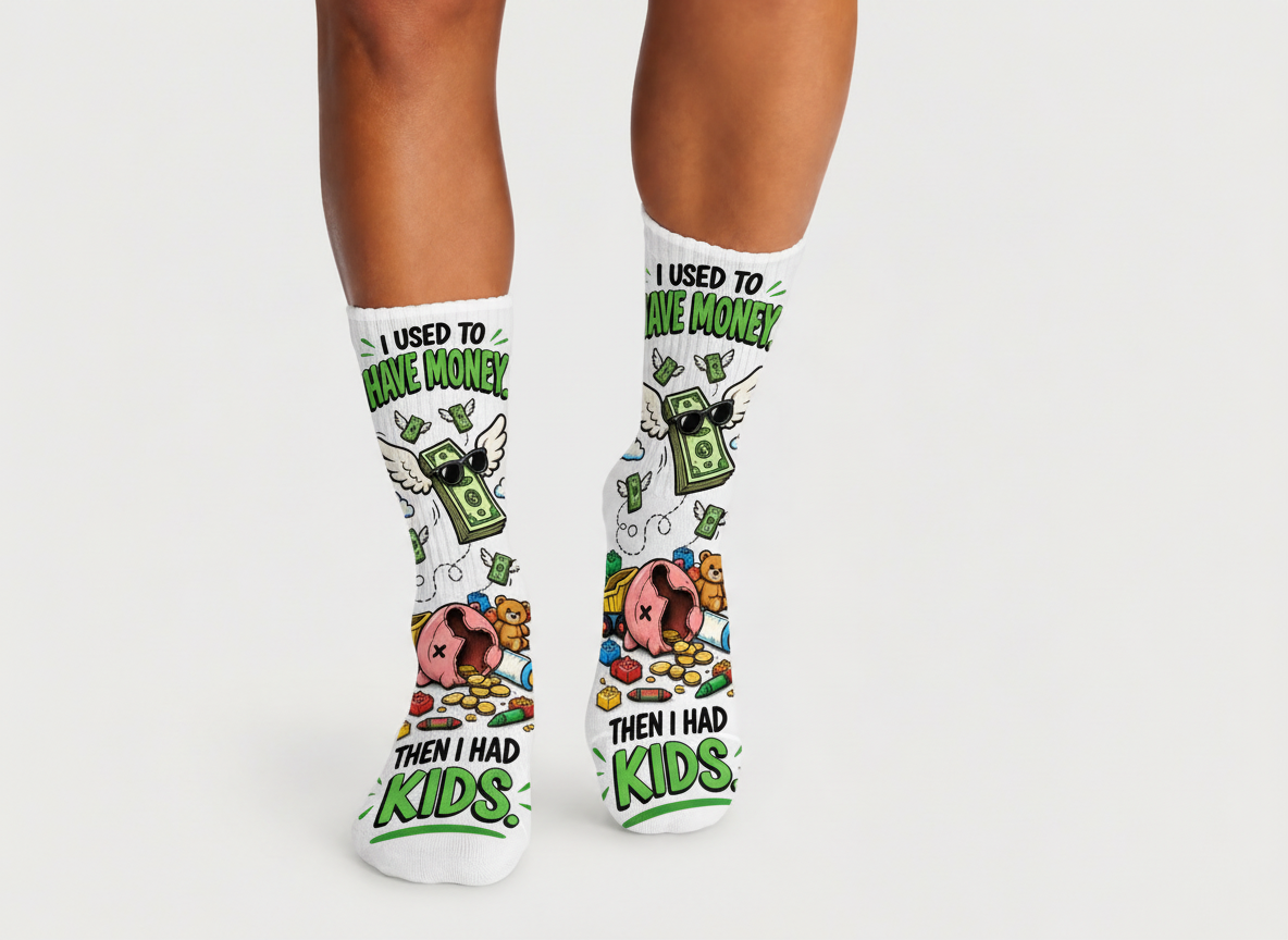 Dad Jokes I Had Money Then Kids socks