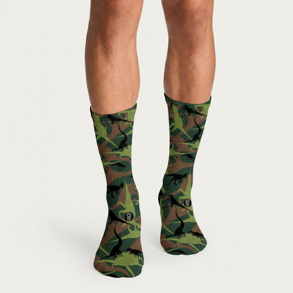 Dinosaur Crew Socks (1, 3 & 5-Pair Options)