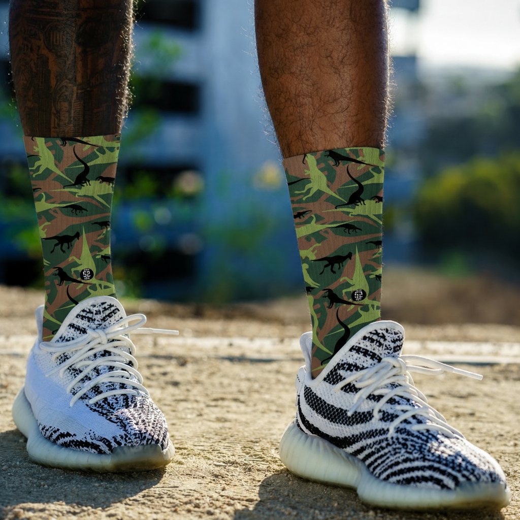 Dinosaur Crew Socks (1, 3 & 5-Pair Options)